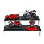 BYCY Acrylic Black 2-Tier Riser Display Shelf for Figures, Desserts Holder, Collections Organizer and Cosmetic Items Shelf (2 Tier 12" X 6.9" X 4.25")… - color: 2tier black