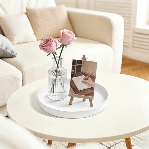 1 Pack 9" Bathroom and Vanity Tray, ABS Bathroom Counter Organizer, Coffee Table Decor for Perfume, Candles, Keys &More. Kitchen Countertop Organizer, Decorative Tray Soap Holder, White - color: White, size: 9"