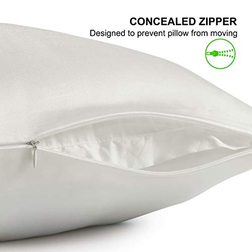 ALASKA BEAR Silk Pillowcase for Hair and Skin, Grade 6A 100% Mulberry Silk Pillow Cases Standard Size for Bliss Sleep with Random Color Scrunchy Gift Set Better Than Poly Satin, 1pc, Ivory White - color: White Ivory, size: Standard 20''x26''