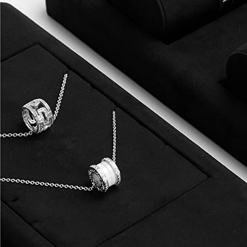 Oirlv Premium Black Microfiber Jewelry Display Tray Jewelry Display Stand for Selling Single Necklace Display Tray Necklace Holder(TT07003) - size: Necklace tray