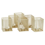 Deco 79 Candle Holder, S/3 4", 11", 16" W, Gold - size: S/3 4", 11", 16"W
