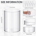 Vesici 20 Pcs Plastic Cylinder Vase Acrylic Cylinder Vase Bulk Small Clear Flower Container Hurricane Candle Holder Round Wide Container Centerpiece for Home Office Wedding Decorations (4 Inch) - size: 4 Inch