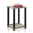 FURINNO Turn-N-Tube Haydn End Table, 1-Pack, French Oak Grey/Black - color: French Oak/Black, size: 1-Pack, 2-Tier, style: Haydn