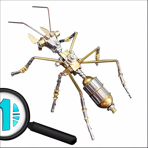 3D Steampunk Mechanical Insect Puzzle Kit - DIY Metal Assembly Model for Adults, Unique Retro Brass Sculpture Craft for Home Office Decoration (Ant B) - style: Ant B