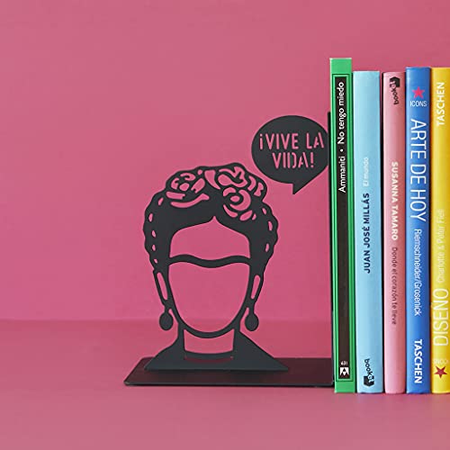 Balvi Frida Bookend – Decorative Metal Book Holder for Shelves and Desks, Ideal for Home and Office Décor, for Art Lovers and Readers – Sujetalibros