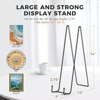 TR-LIFE 14 Inch Black Metal Plate Stand (3 Pack) - Heavy Duty Display Easel Holder for Large Picture Frames, Plates and Signs - size: 14 Inch