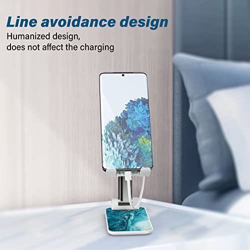 Foldable Phone Stand for Desk, Adjustable Angle of View, Suitable for iPhone, Samsung and Other Smart Phones, Blue Ocean - color: Blue Ocean