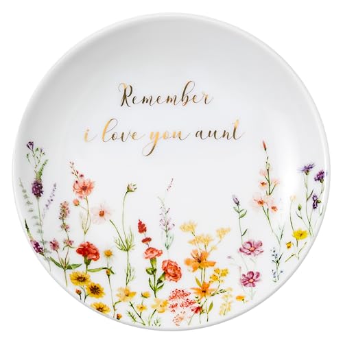 Crisky Jewelry Ring Dish for Aunt Birthday Gifts, Thinking of You Gift for Aunt from Niece, Best Antie Gift Ideas from Nephew for Thanksgiving Day Christmas Valentines (I Love You Aunt) Trinket Tray - style: Aunt I Love You
