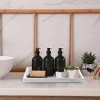 12" Large Ceramic Vanity Tray, Rectangle Perfume Plate Organizer, Jewelry Holder Dish, Non Slip Decorative Tray for Bathroom, Bedroom, Kitchen, Coffee Table (Marble Grey)