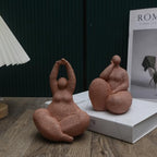 Modern Resin Abstract Sculpture - Contemporary Art Decor for Home/Office, Durable Sandstone Finish, Meditating Figure Statue, Indoor Tabletop Decoration (Squatting Woman)