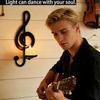 Candle Sconces Wall Musical Note Sconces Decor Wall Mounted Metal Candle Holders with Foldable Tray ZAYHENYOO for Music Lovers, Music Room, Christmas As A Gift(1, L-A) - size: 10.23 inches