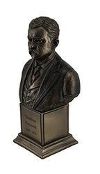 Veronese Design 7 1/2" Tall Theodore Roosevelt Bust on Inscribed Plinth Cold Cast Resin Antique Bronze Finish