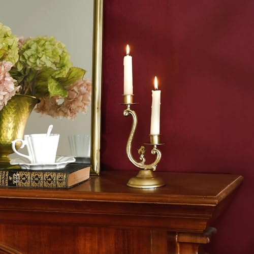 NIKKY HOME Gold Bird Candelabra Candle Holders Centerpieces for Tables, Vintage Metal Taper Candlesticks Holder Fireplace Mantle Decor