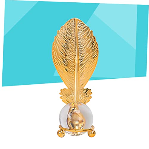 Luxury Crystal Golden Leaf Design Decor for Table and Cabinet Unique Leaf Ornament for Stylish Living Spaces