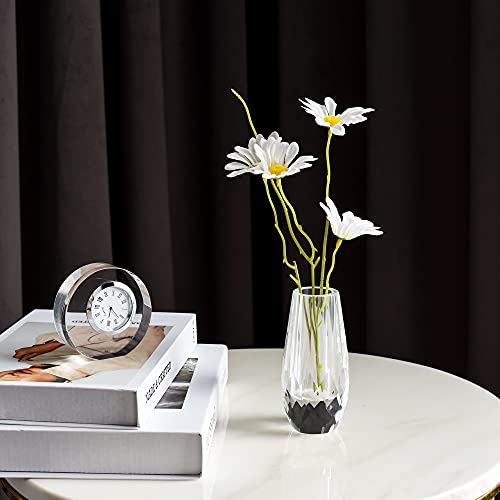 Kitcom Small Flower/Bud Crystal Vase Decorative Vases for Home or Wedding, Outline Dimensions W2.4''xH4.7'', Clear with Gift Box - size: Small