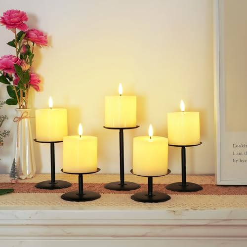 Homemory White Flameless Candles Battery Operated with Remote Timer, 3x3 Real Wax LED Pillar Candle for Home Fireplace Bedroom Living Room Party, Set of 3 - color: D3"xH3"3"3"-White
