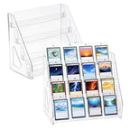 DEEIF 4 Tier Acrylic Trading Card Display Stand, 12" Riser Display Shelf for Magnetic Holders, Toploaders, PSA Graded Cards, TCG Sports Card Collection (2 Pack) - size: 4Tier, 2Pack