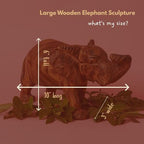 Elephant Statue for Decor, Wooden Figurine, 10 Inch Wide - size: Elephant