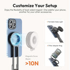 ULANZI MA30 Magnetic Phone Tripod Stand for iPhone-Aluminium Maglock Smartphone Mini Tripod Pocket Cell Phone Stand Strong Magnet Quick Mount Compatible with iPhone 17 16 15 14 13 12 Series, Dark Gray - color: Dark Gray