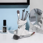 XSMXLNKWL Ceramic Face Vase White Flower Vase for Decor, Female Face Vase Art, Modern Decorative Vase Centerpiece for Table, Shelf, Living Room, Office, Bedroom, Small - style: Face Vase - Stroking the Neck