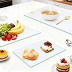 Murrey Home Glass Cutting Board for Kitchen Counter, Tempered Glass Chopping Boards Dishwasher Safe, Small Clear Countertop Tray, Scratch Resistant, Heat Resistant, Non Toxic, Gold Marble, 24"x18" - color: Textured Gold Marble, size: 23.6"L x 17.7"W