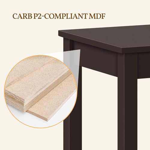 Yaheetech End Table Sofa Side Table with Open Shelf and Solid Wood Legs, Plant/Telephone Stand for Living Room, Couch, Office, Small Spaces, L15xW12xH29 Inch, Dark Coffee - style: Single