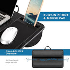 LAPGEAR Home Office Lap Desk with Device Ledge, Mouse Pad, and Phone Holder - Black Carbon - Fits up to 15.6 Inch Laptops - Style No. 91588 - color: Black Carbon, size: Home Office
