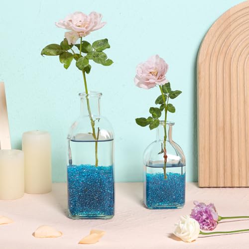 T4U Fish Tank Gravel 2 LB, Tumbled Small Rocks for Aquarium, Glass Beads for Vases, Succulent Rocks for Plants, Aquarium Gravel Decorative Pebbles for Terrarium Crafts Vase Filler, Blue - color: Blue, size: 2 LB