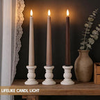 Brown Flameless Taper Candles with Remote, 9.6 Inches Real Wax Battery Operated Candles, 3 Pack Flickering LED Candlesticks, Tall Taper Fake Candles for Home, Wedding, Party - color: Gradient Brown