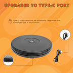 fotoconic Black Electric Motorized Rotating Turntable Display Stand with LED, 10 Inch / 25cm Diameter, 20 Lb Centric Loading for Shop Display - size: Black 10", 20 Lb Max Loading