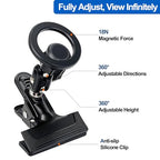 Guitar Phone Holder Magnetic Grip 360° Adjustable Phone Stand Sturdy Headstock Cell Phone Mount for Recording & Reading Music for Guitar, Ukulele, Bass, Desk for iPhone, Samsung, etc. Black