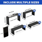 Black Matte Metal Display Stand,8 Pcs 2 Set Display Risers, Metal Rectangular Display Shelf Holders for Showcase, Dessert, Perfume, Vendor Events, Cupcake Stands, Toys Display Shelves ( 8Pcs-Black, 7”L~8”L~9”L ) - color: 8Pcs-Black