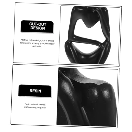 Unomor 3pcs Abstract Thinker Statue Set Modern Resin Sculpture for Office and Home Decor Decorative Figurines for Living Room and Bookshelf Accents