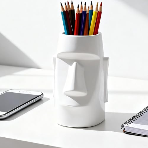 Multi-Functional Pen Holder, Statue Eyeglass Storage Box, Desk Organizer, Home/Office Decor With Pen Storage (White,12.8x8x7.6cm) - color: White,12.8x8x7.6cm