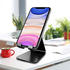 CreaDream Cell Phone Stand, Cradle, Holder, Aluminum Desktop Stand Compatible with Switch, All Smart Phone, iPhone 11 Pro Xs Max Xr X Se 8 7 6 6s Plus SE 5 5s-Black - color: Black