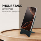 Cell Phone Stands, Desktop Stand, Luxury Nature Wood Simple Phone Stand, Compatible with iPhone & All Cell Phones, Ultra-Stable, Portable & Non-Slip Design, 2 Pieces, Green - color: Green