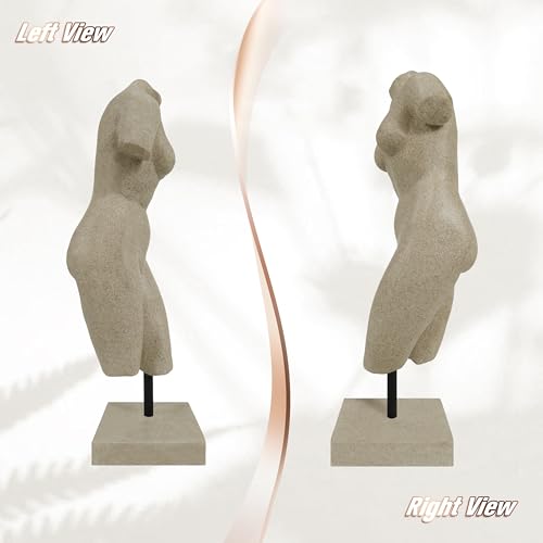 Female Torso Statue, Sandstone Lady Body Sculpture, Resin Bust Statue, Home Decor for Livingroom Bedroom Entryway Entrance Coffee Table Office Bookshelf Housewarming, Birthday Gifts, Art Lovers