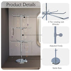 3 Tier Jewelry Towers with 8 Hooks Adjustable Height Rotating Keychain Earring Necklace Stand Display Rack for Retail - size: Length-Incremental Style - 24 hooks