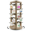 Wood Rotating Earring Display for Vendors, Wooden Jewelry Display for Vendors with 30 Removable Hooks 5 Tier Tabletop Necklace Display Stand Key Chain Display