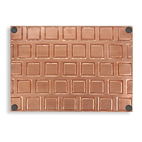 Good Directions 20″ x 14″ Decorative Squares Design Metal Boot Tray – Galvanized Steel with Copper Finish, Multi-Purpose Shoe, Plant & Pet Bowl Tray - color: Copper, style: Squares