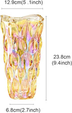 CEMABT Amber Glass Vase for Centerpieces, 9.4-inch Height, 5.1-inch Opening Width, 3.4 lbs Weight, Unbreakable, Suitable for All Kinds of Flowers, Modern and Elegant - color: Amber