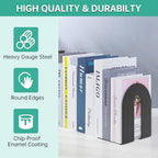 Heavy Duty 10" Bookends, 2 Pair Black Heavy Duty Bookends, Bookend Stopper for Heavy Books, for Office, Bookshelves, Binders & Books - size: 4Pcs