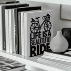 Peacoblue Metal Bookends for Shelves, Modern Decorative Heavy Duty Study Book Support Stoppers for Office, Desk, Shelf, Room 5.3"x4.3"x7.9" Cast Iron Simple Tall Bookends, 1 Pair (Bicycle) - style: Bicycle