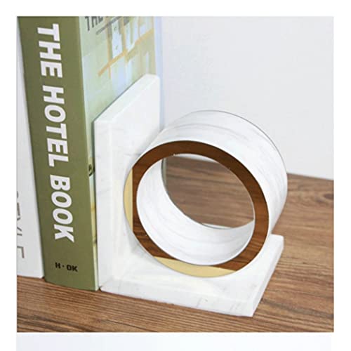 Heavy-Duty Bookends Light Luxury Book Ends Simple Art Book Stopper Suitable for Office Home Desktop Finishing and Storage (Color : A)