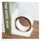 Heavy-Duty Bookends Light Luxury Book Ends Simple Art Book Stopper Suitable for Office Home Desktop Finishing and Storage (Color : A)