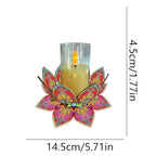 DIY Diamond Art Painting Candlestick Holders 5.71in Mandala Flower Shape Desk Candle Tray Tabletop Ornaments for Wedding Ramadan Party Home Table Centerpiece-Mandala06 - color: Mandala06