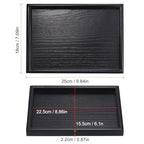 PATIKIL Wood Serving Tray 10x7 Inch Outer Base, Rectangular Decorative Platter for Home Decor Kitchen Table Candle Holder, Black - size: 10x7 Inch