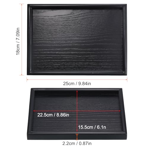 PATIKIL Wood Serving Tray 10x7 Inch Outer Base, Rectangular Decorative Platter for Home Decor Kitchen Table Candle Holder, Black - size: 10x7 Inch
