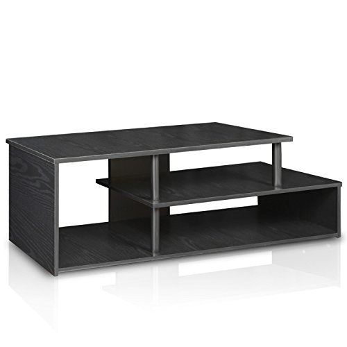 Furinno Econ Low Rise TV Stand, Black/Black - color: Black/Black