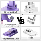 Phone Stand for Desk, Cell Phone Holder Adjustable Cellphone Stand for Desk Height Angle Adjustable Stands, Anti-Slip Base, Compact Design for iPhone Android Devices (Purple, 2Pack) - color: 09-Violet